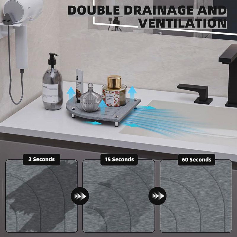 Diatomite Instant Drying Tray for Bathroom Kitchen Counter Drying Rack Sink Organizer Faucet Drying Mat Sponge Soap Holder Trays