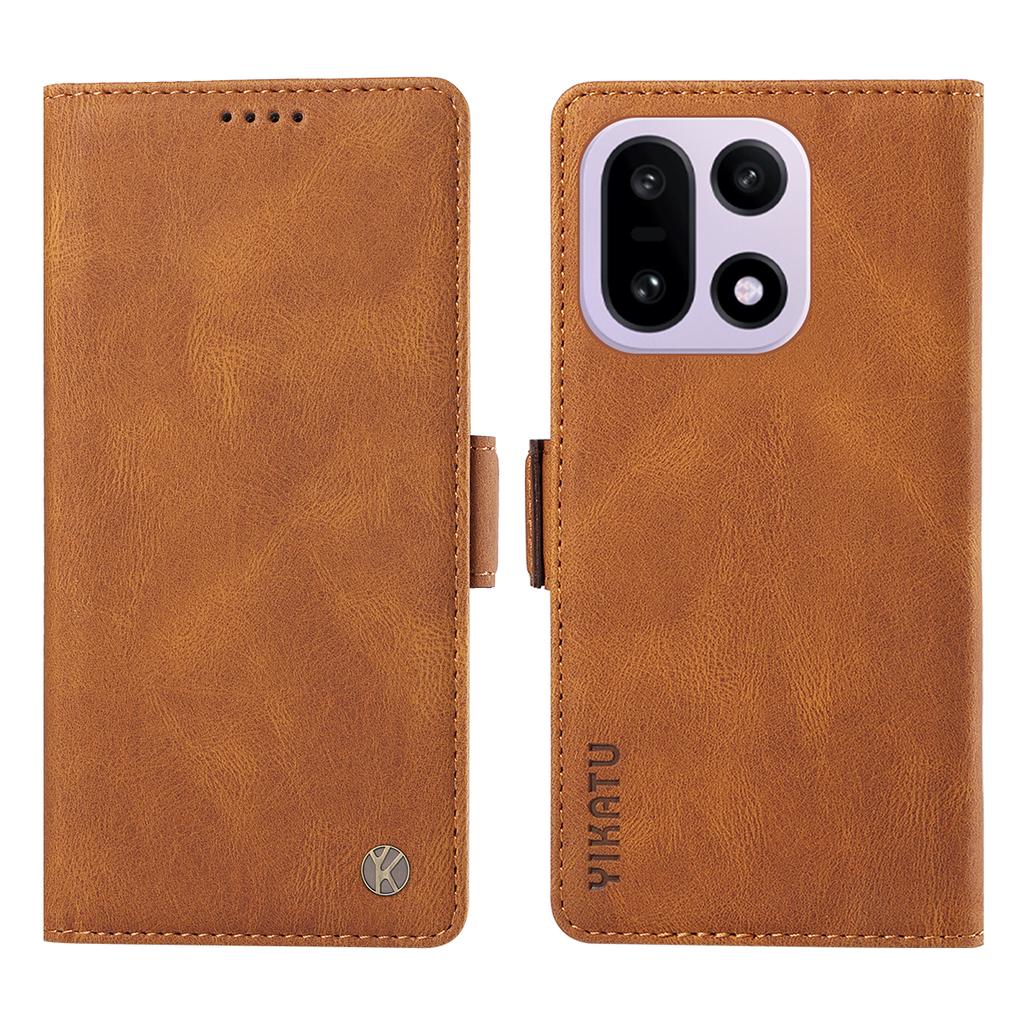 For OnePlus 15 5G Leather Case YIKATU YK-005 Skin-touch Feeling Wallet Phone Cover