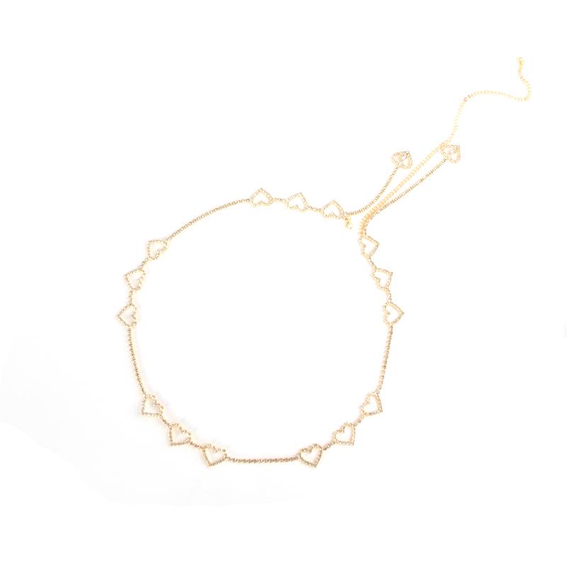 

Exaggerated Sparkling Rhinestone Heart Waist Chain for Women - Cross-Border Fashion Accessory золотой