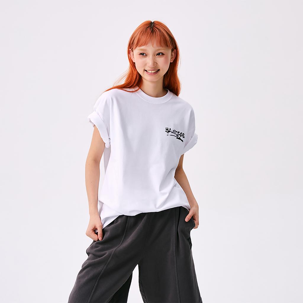 New MLB New York Yankees Basic Collection SS25 T Shirt Unisex White 3ATSB4053-50WHS