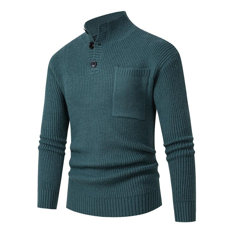 Korean Sweater Men's Winter Japanese Retro Thread Jacket Pullover Thermal Inner Layer Base Knitted Sweater