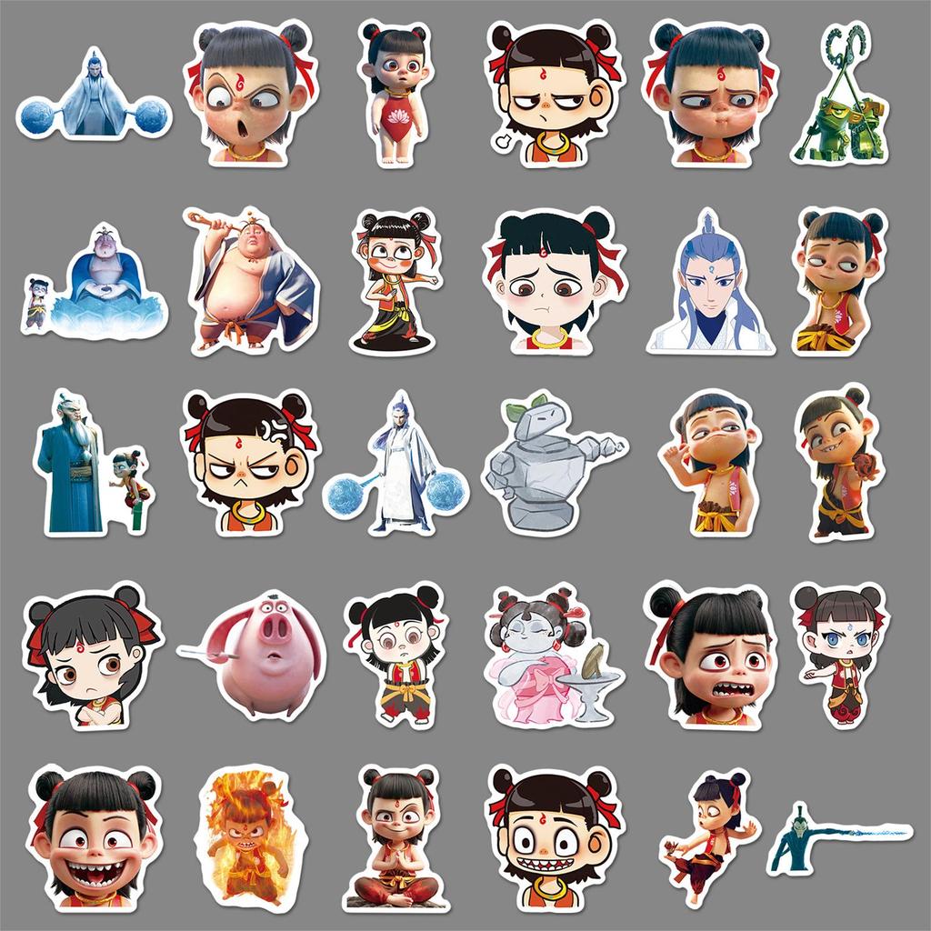 89 Nezha Stickers for Journals, DIY Decoration, Childlike Animation for Laptops & Water Bottles