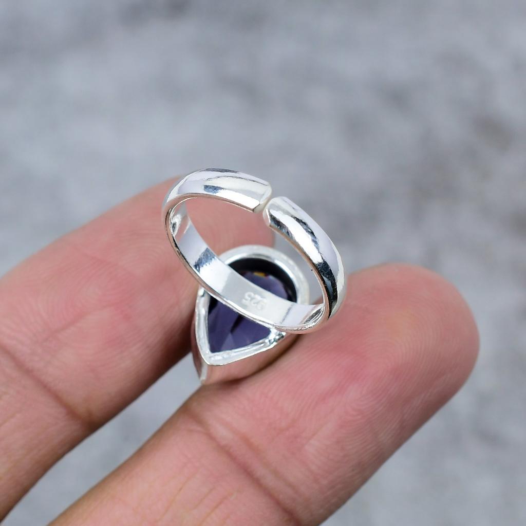 Amethyst Gemstone Handmade 925 Sterling Silver Jewelry Ring Size 8 M-270