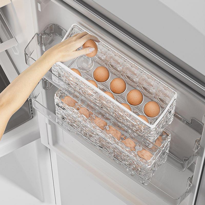 

2 Layers egg Storage Organizer Box with Lid Egg Holder Egg Storage Box Counter Container Clear Rack Large Capacity Bin Kitchen China Mainland
