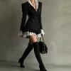 Temperament Commuter Long Sleeve Dress Color Block A-Line Mid-Length Women 2026