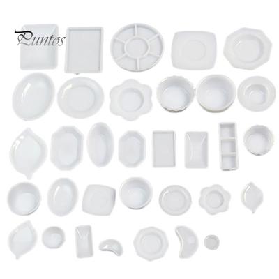 Set di piatti in plastica mini piatti da cucina in miniatura per casa delle bambole in scala 1:12 da 33 pezzi