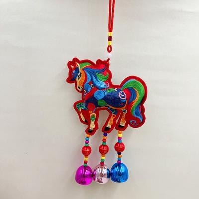 Chinese Red Chinese New Year Incense Packet Embroidered Zodiac Spring Festival Bell Pendant with Tassel Festival Atmosphere