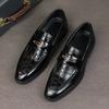 Retro Fashion New Penny Loafers For Men Pointed Black Brown Slip On Leather Casual Shoes Wedding Dress Homecoming Footwear