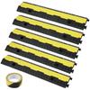 VEVOR 5 PCs Rubber Cable Protector Ramp 98x24x4.5 Cm, 2 Channel, 12000 Lbs/axle Capacity Heavy Duty Hose Wire Cover Ramp Driveway