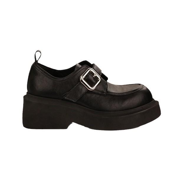 Grape mother uniform small leather shoes women wear high-end platform loafers British style retro leather shoes women versatile