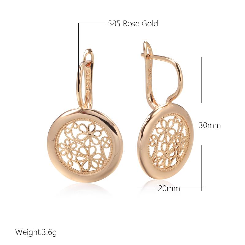 Luxury Rose Gold Boho Earrings For Women Glossy Metal Flower Dangle Earrings High Quality Daily Fine Jewelry New