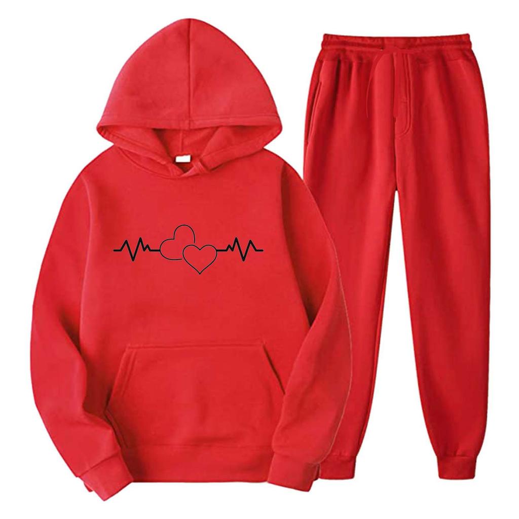 Spring and Autumn Sweater Set Sports Casual Pullover Hoodie Letter Printed Sweater Sweatpants Cover