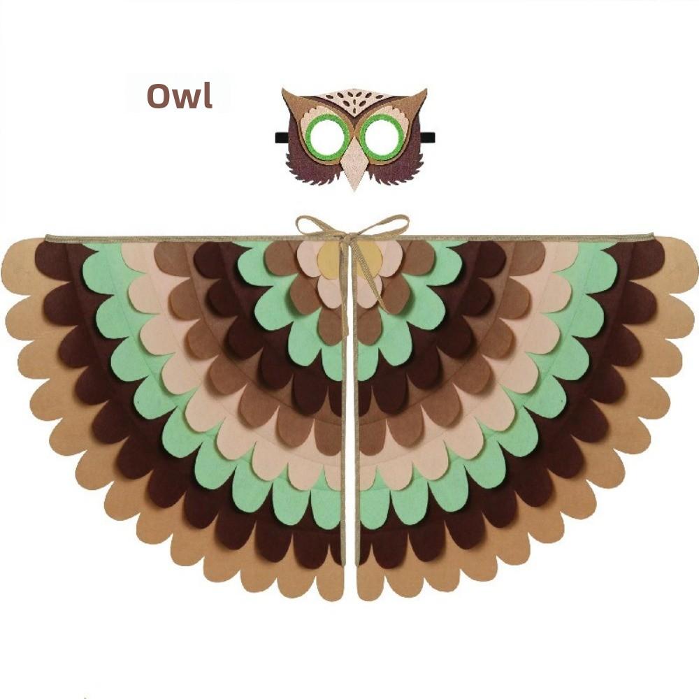 Robe Halloween Cloak with Mask Felt Cloth Cape Mask Set Creative Halloween Children Costume  Party