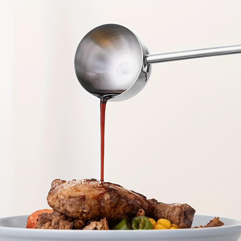 Stainless Steel Extended Handle Hot Oil Spoon Burning and Splashing Small Spoon Oil Pouring and Hot Oil Special Small Pot