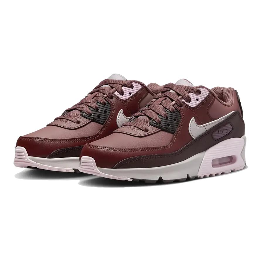 Nike Air Max 90 Lær GS Smokey Mauve Earth Barnesko Rosa Mørk-Pony Platinaviolett CD6864-201