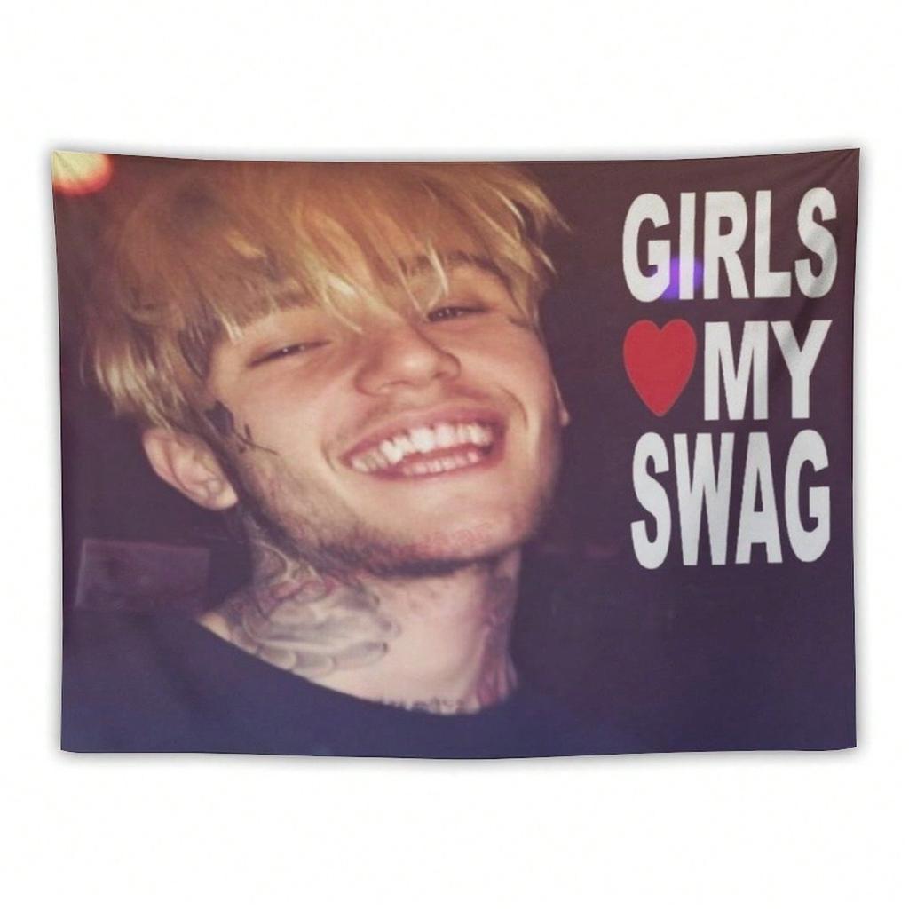 Lil Peep Rapper Tapestry Multiple Sizes HD Print Music Artist Portrait Soft Polyester Dorm Bedroom Living Room Wall Decor Fans
