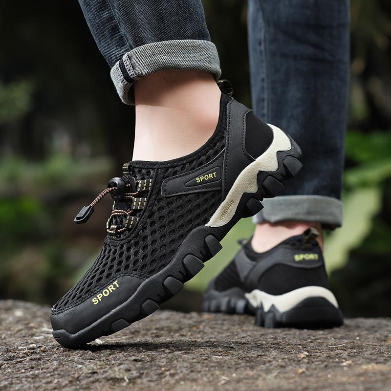 Men Hiking Sports Shoes Breathable Mesh Sneakers for Camping Trekking Man Trainers Outdoor Sports Shoes Anti-slip Hiking Shoes