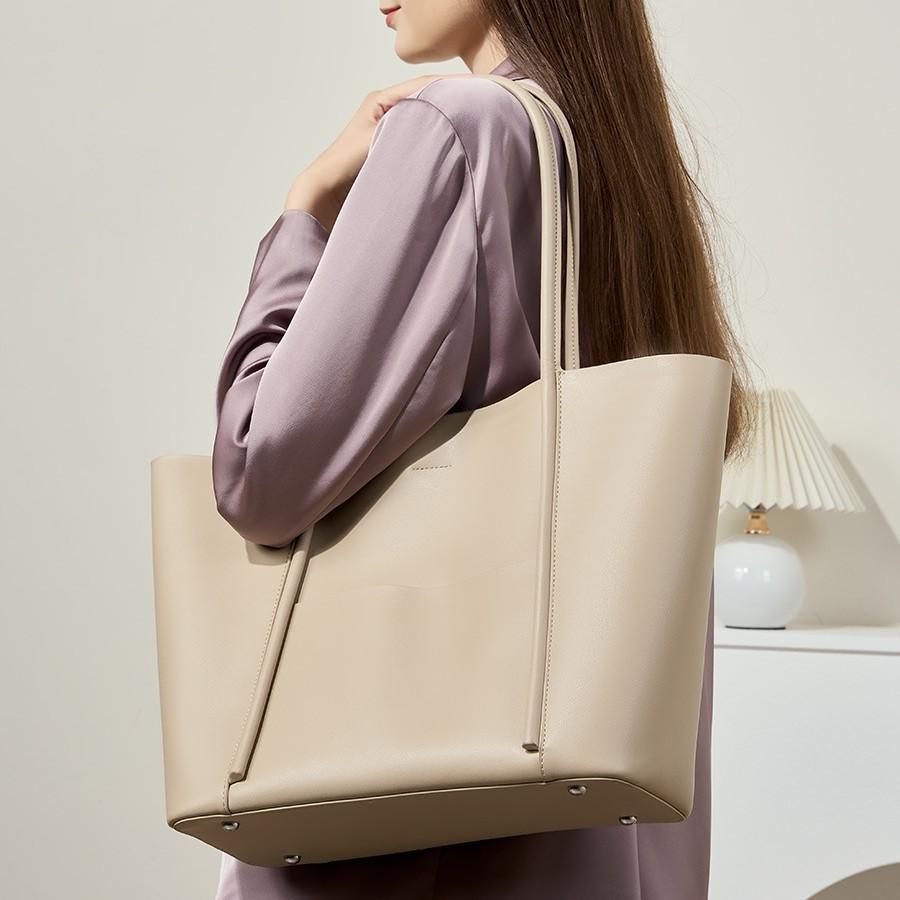 2025 Neue Damen Handtasche aus echtem Leder Rindsleder Pendler Umhängetasche Große Kapazität Handtasche Tragetasche