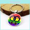 Rainbow Lgbtq Keychain Creative Couple Gift Modern Style Zinc Alloy Key Ring Bag Decoration Xswx4626-1