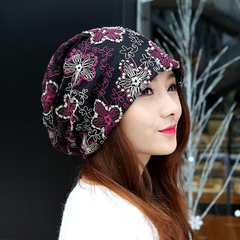 Hat Summer Womens Thin Headwrapping Korean Style Headscarf Hat Casual Breathable Pullon Hat