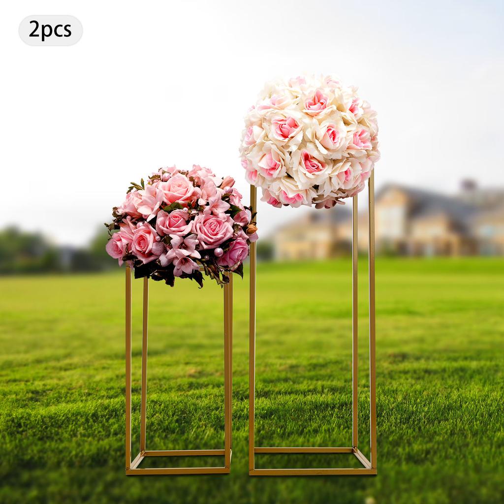 Wedding Flower Stand, Set of 4, Modern Rectangular Design, Stable Iron Structure, Perfect for Wedding Decorations, Floor