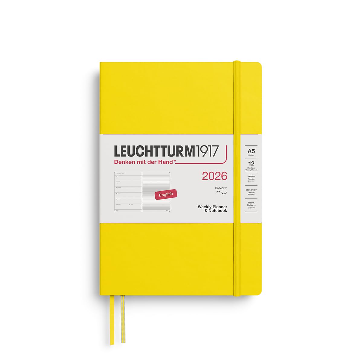LEUCHTTURM1917 2026 A5 Weekly Soft Lemon 372676