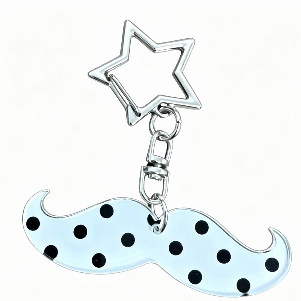 Cartoon Shaped Polka Dot Hanging Piece Versatile Acrylic Keyring Y2K Backpack Pendant  Women белый