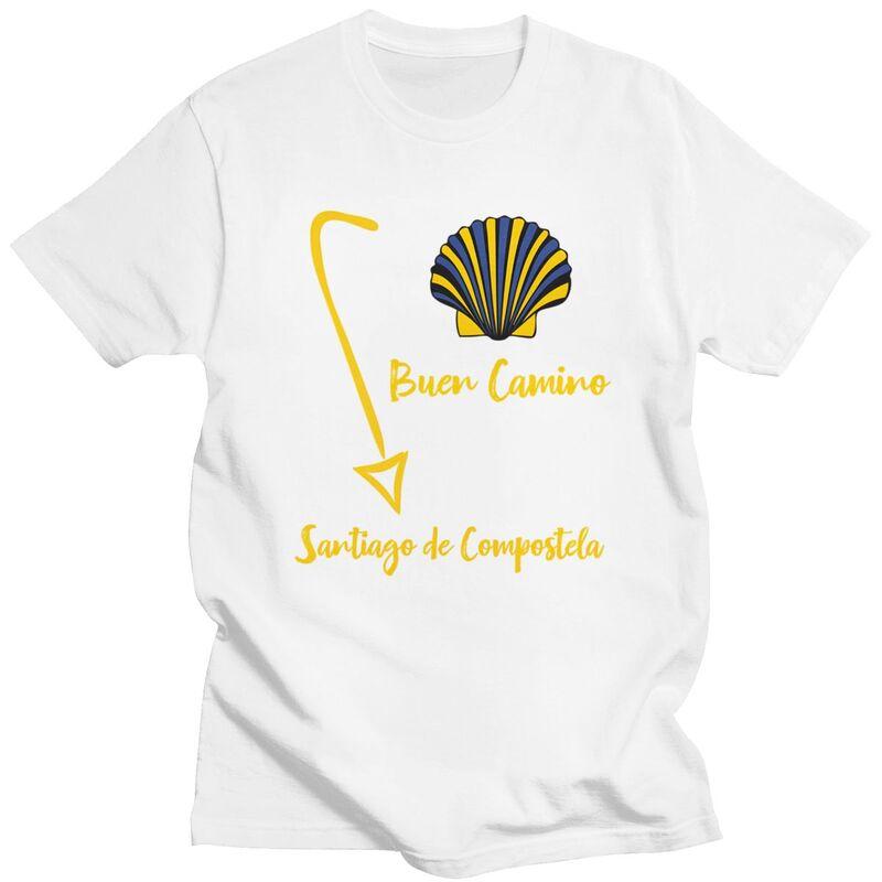 Custom Buen Camino De Santiago Tshirts for Men Short Sleeve Casual T Shirt El Camino Way Tshirt 100 Cotton Tees Gift