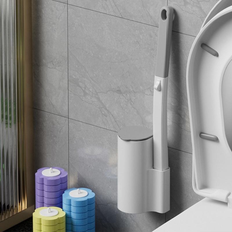 Toilet Wand Holder Designed for Convenient Use and Easy Maintenance Toilet Brush and Holder with Cleaner Refills