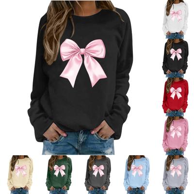 Women's Casual Fashion Printed Long Sleeve O-Neck Pullover Top Blouse