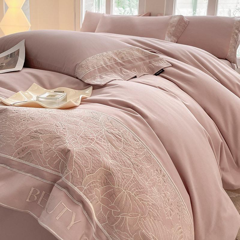 200 pieces of A-level winter flannel bedding set made of pure cotton, thickened and warm, luxurious solid color bed sheets, four piece set