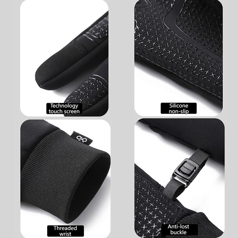 Silicone Anti Slip Warm Gloves for Men and Women Outdoor Sports Cycling Skiing Gloves Touch Screen Waterproof Hiking Gloves