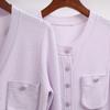 Cross-border spot new high-quality slim long-sleeved top knitted cardigan jacket + sleeveless dress set for women