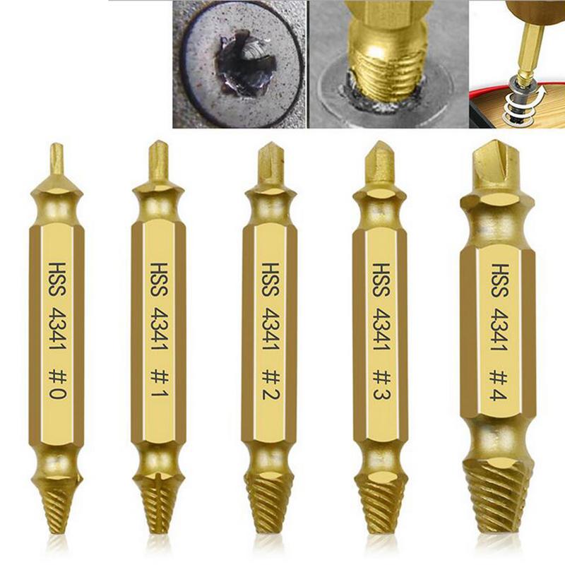 Damaged Screw Extractor Set Drill Bit Stripped Broken Remover Small Easily Quickly Take Out Kit Easy Demolition Power Tools