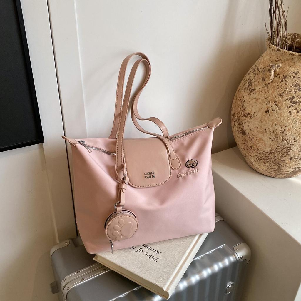 70th Anniversary Women's Large Capacity Nylon Tote Bag - Casual Dragon Design, Simple Shoulder Handbag
