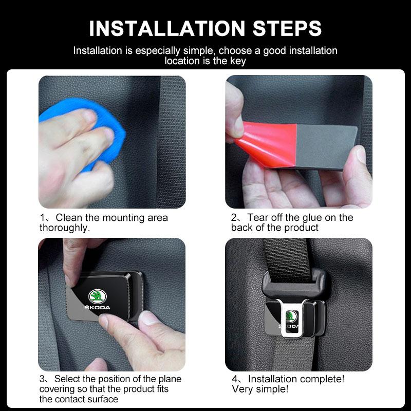 Suport reglabil pentru centura de siguranță auto, stabilizator, clemă de fixare, limitator, styling pentru Skoda Octavia 1 2 3 A4 A5 MK2 Fabia Kamiq Kapoq Kodiaq Rapid SCALA