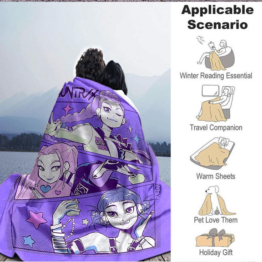 1pc HunterX Soft Comfortable Blanket Digital Print, All Season Multipurpose Knit Fabric Bedding, Office, Sofa Home Decor Blanket