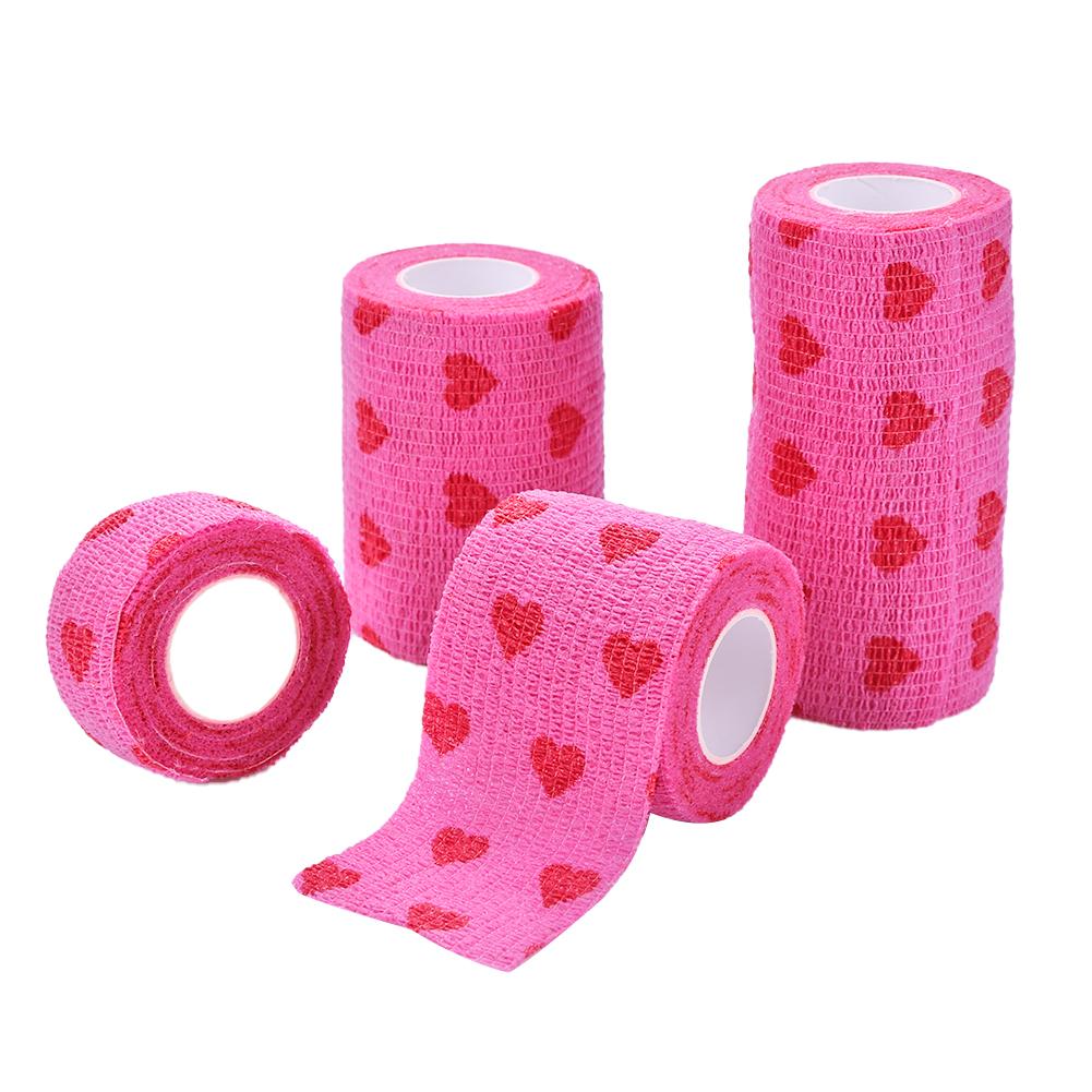 Printed Self Elastic Adhesive Athletic Tape Wraps 2.5cm/5cm/7.5cm Sports Colorful Bandage for Tattooing Finger Joint Knee Pet