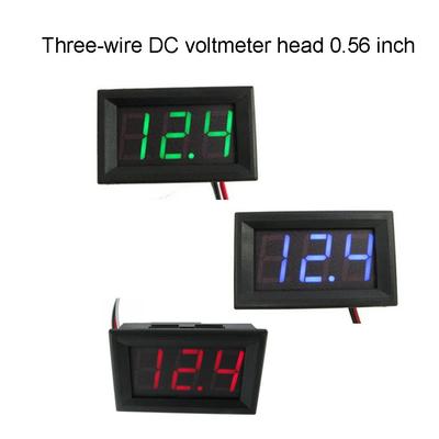 1 Stück 0,56 Zoll DC0V-30V Digitales Voltmeter Auto Motorrad Batterie Autos 3-Draht LED Mini-Testpanel Amperemeter Mit Anschlusskabeln