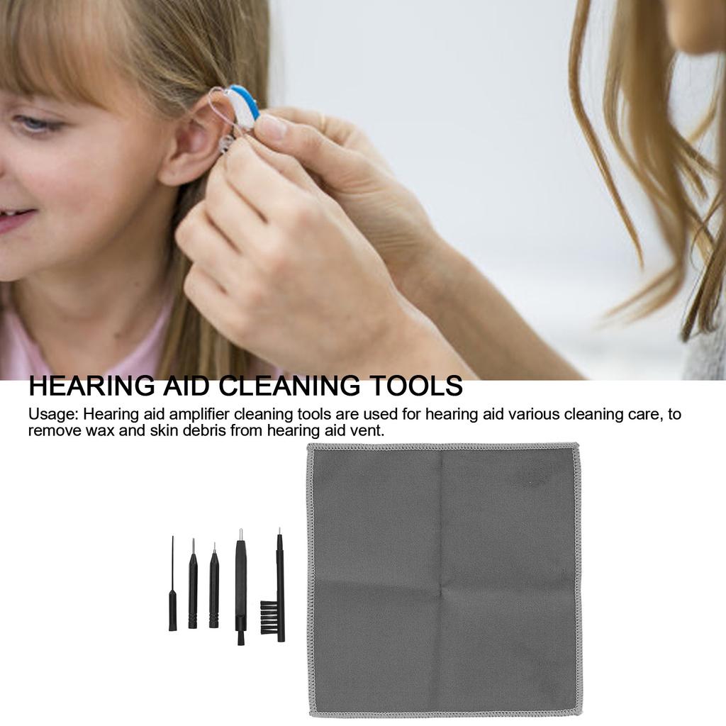 Hearing Amplifier Cleaning Tools Multifunction Hearing Amplifier Cleaning Set with Storage Box