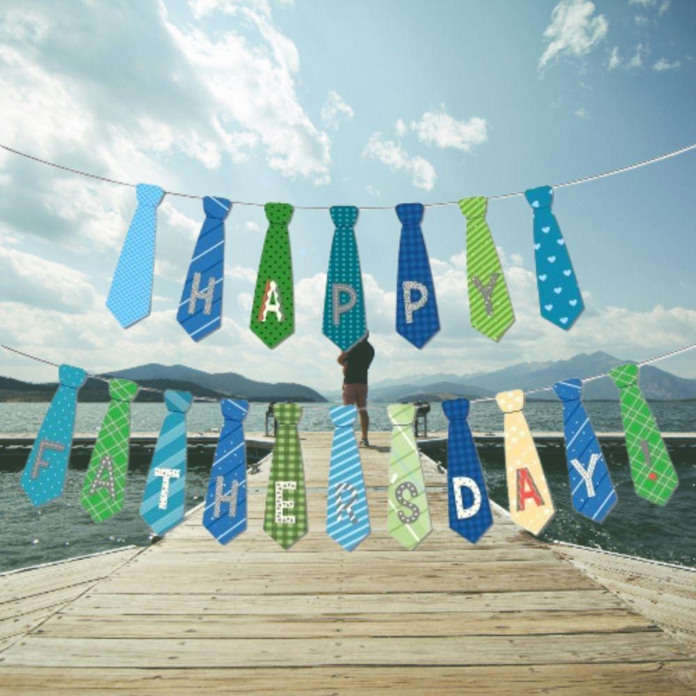 Paper Happy Father's Day Tie Banner Festival Father's Day Ornament  Father's Day Decor
