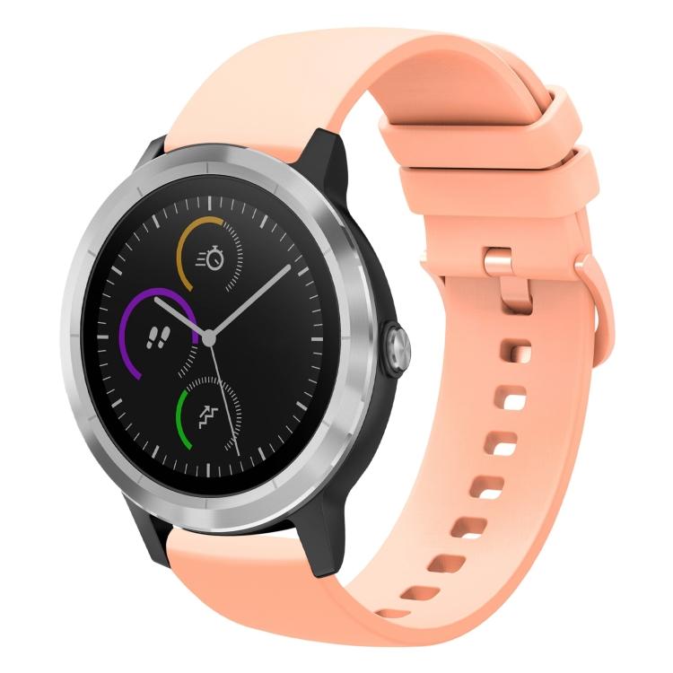 

For Garmin Vivoactive 3 20mm Solid Color Soft Silicone Watch Band For Garmin Vivoactive 3 рожевий