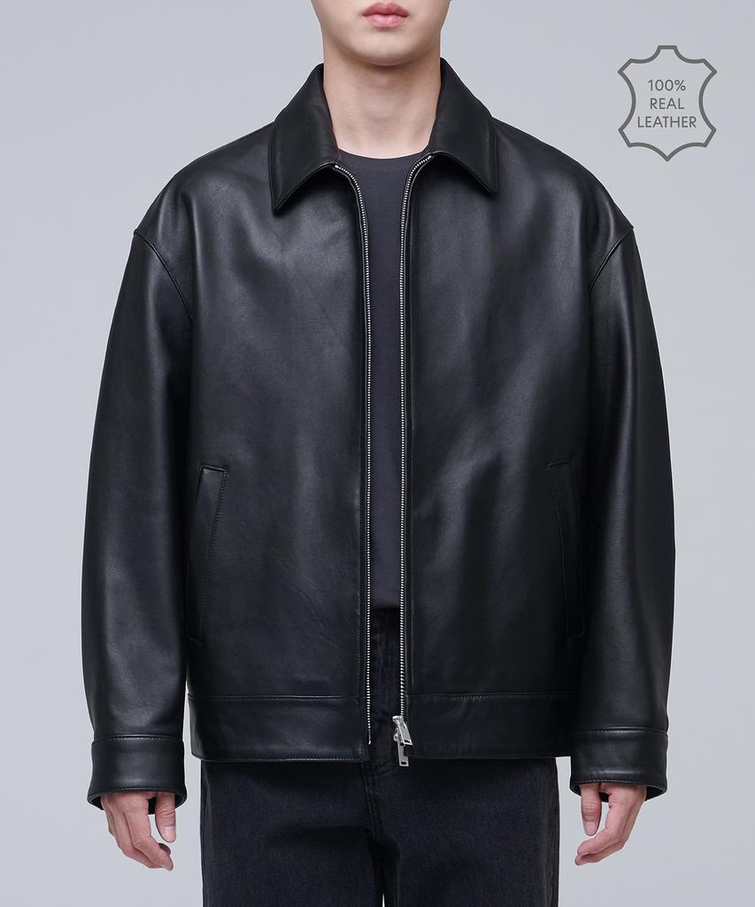 Musinsa Standard Lambskin Oversized Single Jacket [Black]