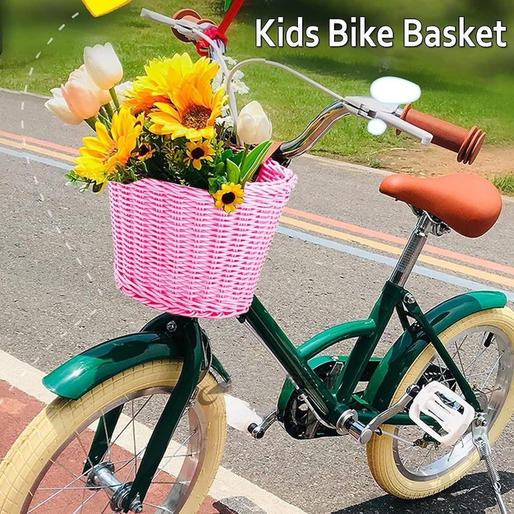 Adjustable Leather Straps Toddler Tiny Tricycle Baskets Front Handlebar Basket  Girls