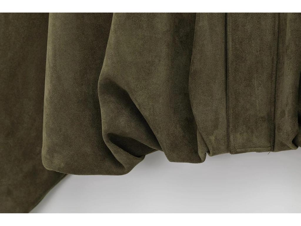 TAOP&ZA Women's Spring Suede Textured Bomber Jacket 4344155