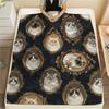 Picture Frame Puppy Kitten Print Flannel Blanket,High Quality Comfortable for All Seasons,Home Decor,Warmth and Comfort,Perfect for Christmas Gifts