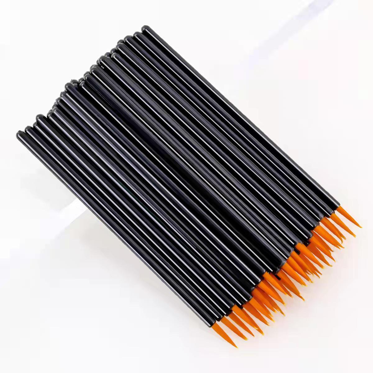 

50-Pack Portable Eyeliner Brushes with Nickel and Cap, Fine Precision with Yellow and White Heads