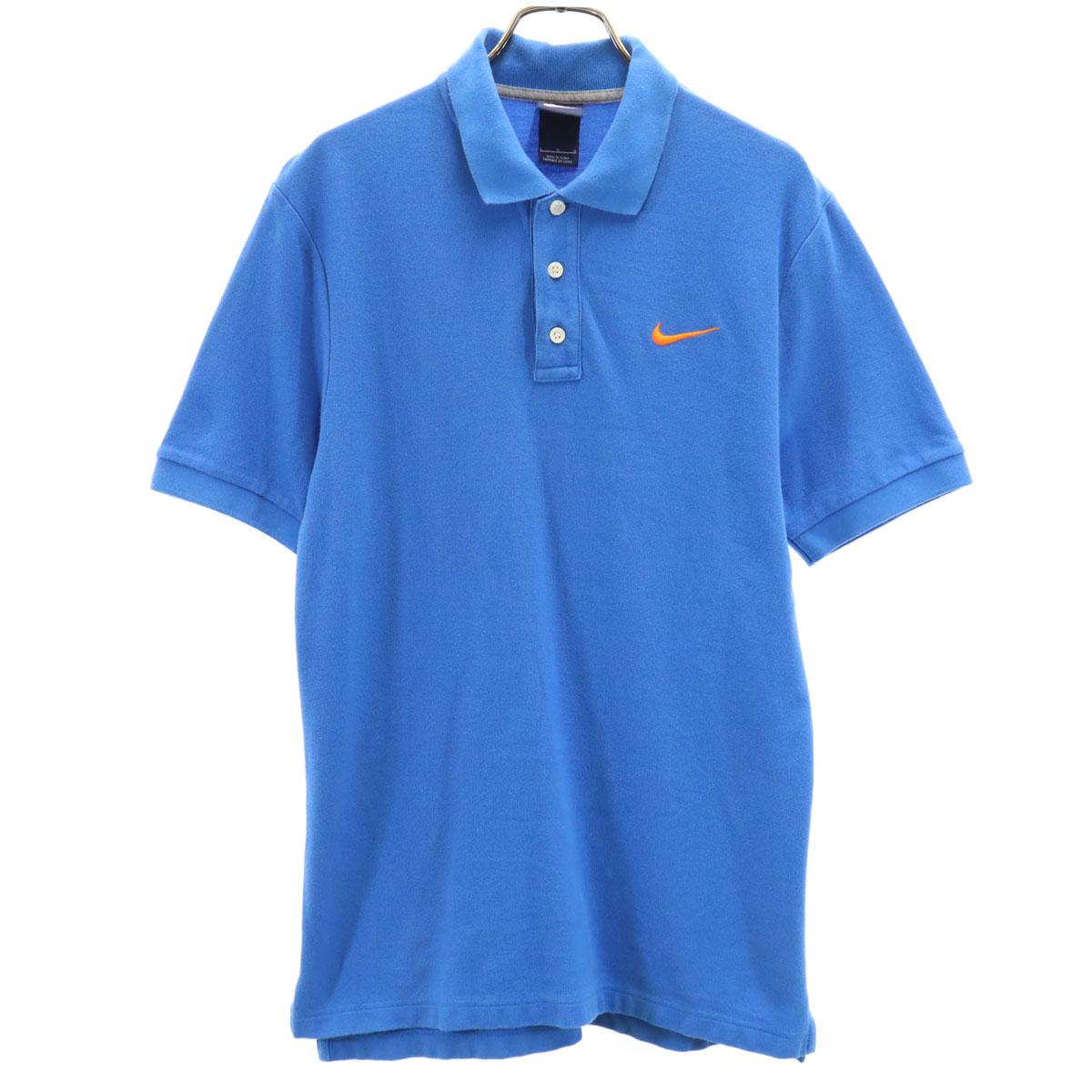 

NIKE Short sleeve Polo shirt L blue Men s Used