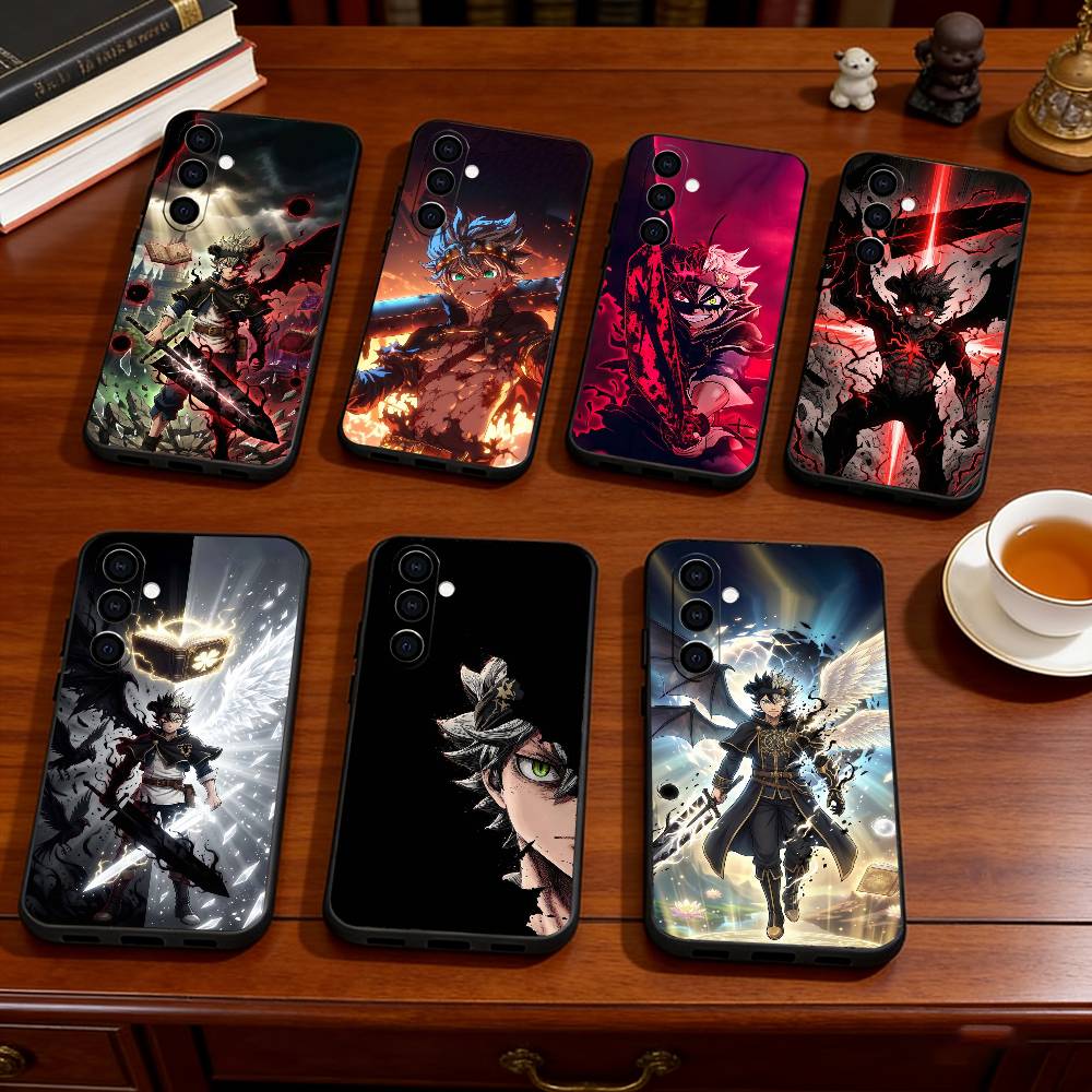 Anime B-Black Clover A-Asta Phone Case For Samsung Galaxy A73,A72,A71,A70,A53,A52,A51,Soft Silicone Black Cover