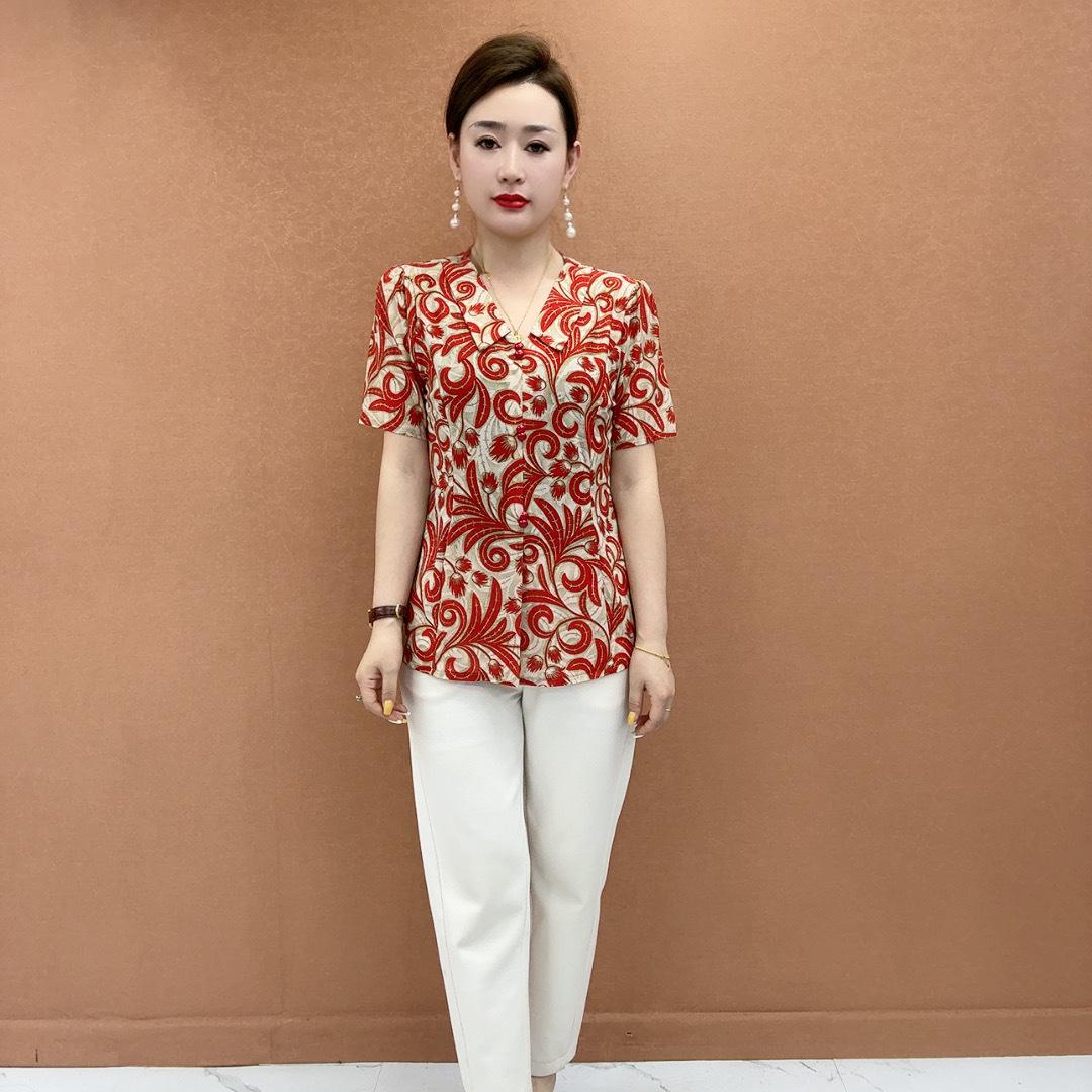 

2026 Stylish Plus Size Summer Tops for Middle-Aged & Elderly Women 4XL (135-150 jin)